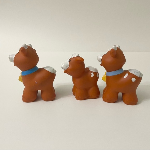 Vintage 90s Fisher Price Little People Wheelies Farmer and Cow Farm Animals - Picture 4 of 16